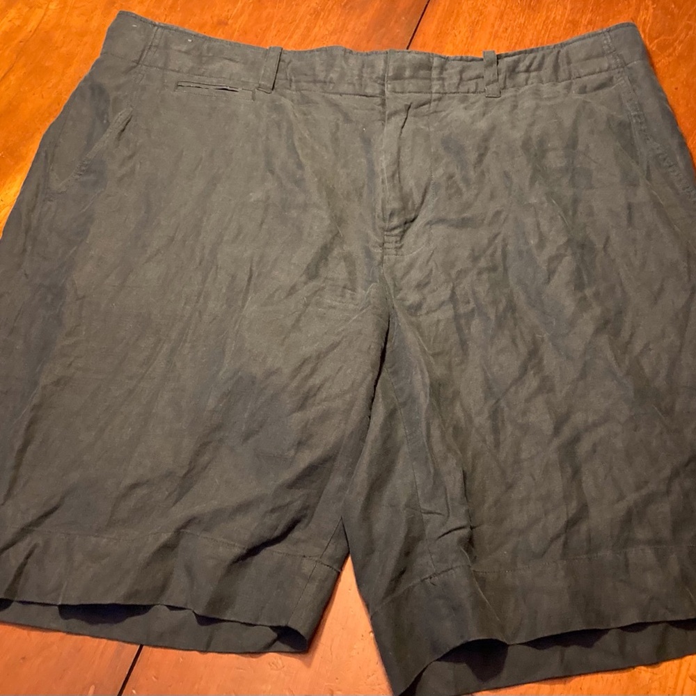 Polo Ralph Lauren mens dress shorts ebony cotton silk linen blend flat front